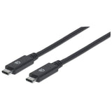Manhattan 355223 USB-kabel USB 3.2 Gen 2 (3.1 Gen 2) 1 m USB C Sort