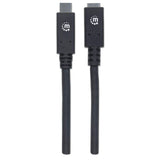 Manhattan 355230 USB-kabel USB 3.2 Gen 2 (3.1 Gen 2) 0,5 m USB C Sort