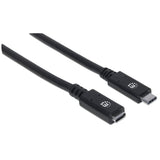 Manhattan 355230 USB-kabel USB 3.2 Gen 2 (3.1 Gen 2) 0,5 m USB C Sort