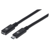 Manhattan 355230 USB-kabel USB 3.2 Gen 2 (3.1 Gen 2) 0,5 m USB C Sort