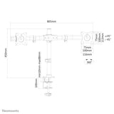 Neomounts FPMA-DCB100DBLACK skærmbeslag og -stativer 68,6 cm (27") Skrivebord Sort