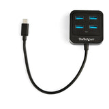 StarTech.com HB31C4AB interface hub USB 3.2 Gen 2 (3.1 Gen 2) Type-C 10000 Mbit/s Sort