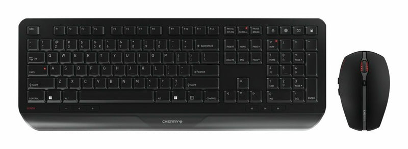 CHERRY JD-7000EU-2 tastatur Mus inkluderet Hjemme/kontor RF trådløst QWERTY Engelsk Sort
