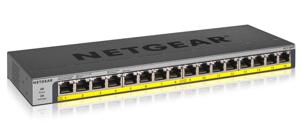 NETGEAR GS116PP Ikke administreret Gigabit Ethernet (10/100/1000) Strøm over Ethernet (PoE) Sort