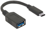 Manhattan 355285 USB-kabel USB 3.2 Gen 1 (3.1 Gen 1) 0,15 m USB C USB A Sort