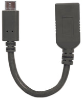 Manhattan 355285 USB-kabel USB 3.2 Gen 1 (3.1 Gen 1) 0,15 m USB C USB A Sort