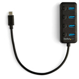 StarTech.com HB30C4AIB interface hub USB 3.2 Gen 1 (3.1 Gen 1) Type-C 5000 Mbit/s Sort