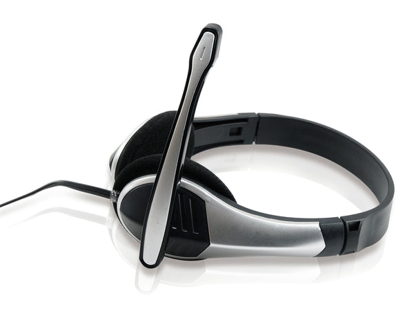 Conceptronic CCHATSTAR2_V2 Headset Ledningsført Kontor/Callcenter Sort, Sølv
