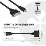 CLUB3D HDMI to DVI-I Single Link Adapter Cable 0,40 m Sort