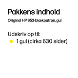 HP 953 Yellow Original Ink Cartridge blækpatron 1 stk Standard udbytte