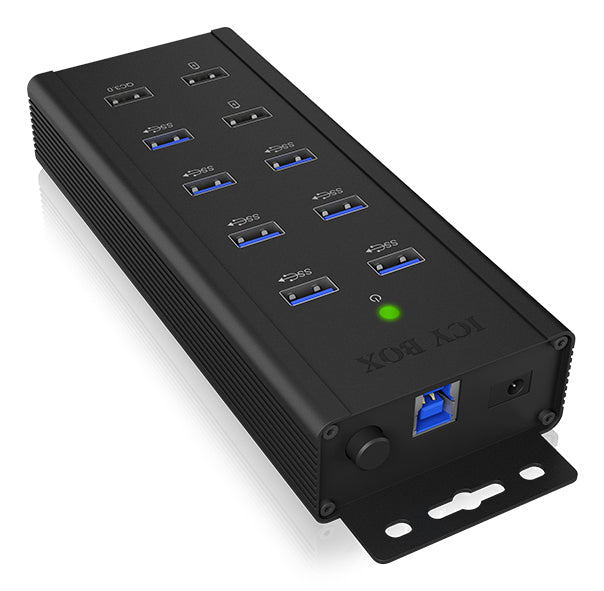 ICY BOX IB-HUB1703-QC3 USB 3.2 Gen 1 (3.1 Gen 1) Type-B 5000 Mbit/s Sort