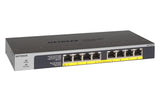 NETGEAR GS108LP Ikke administreret Gigabit Ethernet (10/100/1000) Strøm over Ethernet (PoE) 1U Sort, Grå