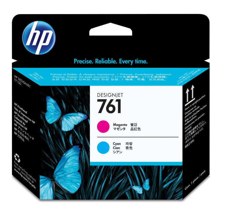 HP 761 Magenta/Cyan DesignJet Printhead printhoved Termisk inkjet