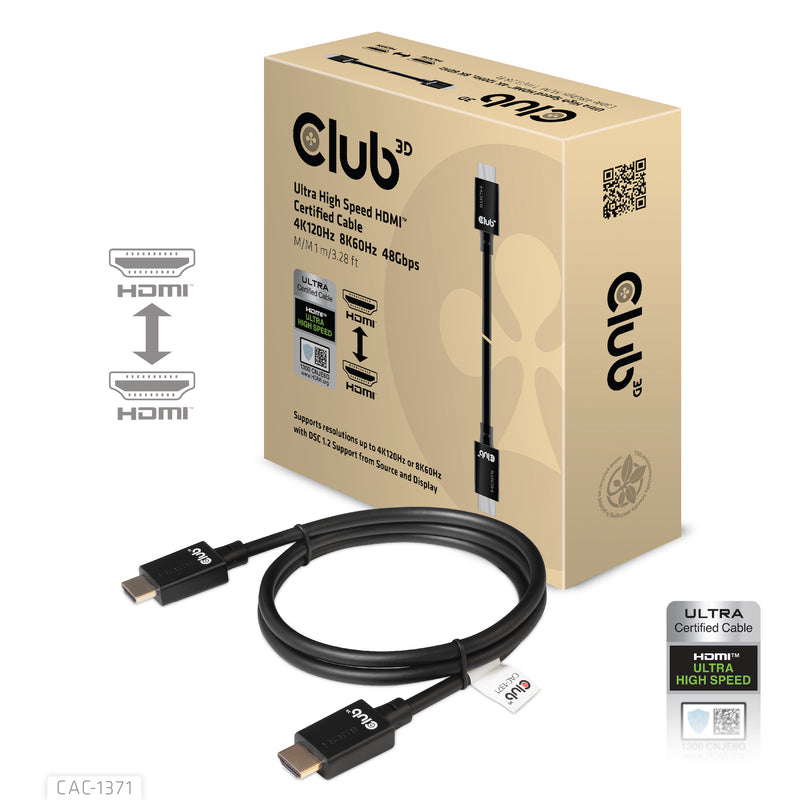 CLUB3D CAC-1371 HDMI-kabel HDMI Type A (Standard) Sort