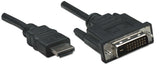 Manhattan 322782 videokabel adapter 1 m HDMI Type A (Standard) DVI-D Sort