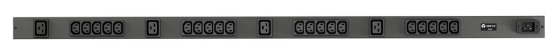 Vertiv Geist rPDU, basic, 0U, input C20 230V 16A, outputs (20)C13 | (4)C19 strømforsyningsenhed (PDU) 24 AC stikkontakt(er) Sort