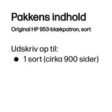 HP 953 Black Original Ink Cartridge blækpatron 1 stk Standard udbytte
