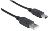Manhattan 333375 USB-kabel USB 2.0 1,8 m USB A Mini-USB B Sort
