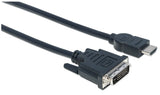 Manhattan 372510 videokabel adapter 3 m HDMI Type A (Standard) DVI-D Sort