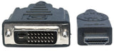 Manhattan 372510 videokabel adapter 3 m HDMI Type A (Standard) DVI-D Sort