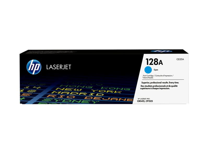 HP 128A Cyan Original LaserJet Toner Cartridge tonerpatron 1 stk Blå