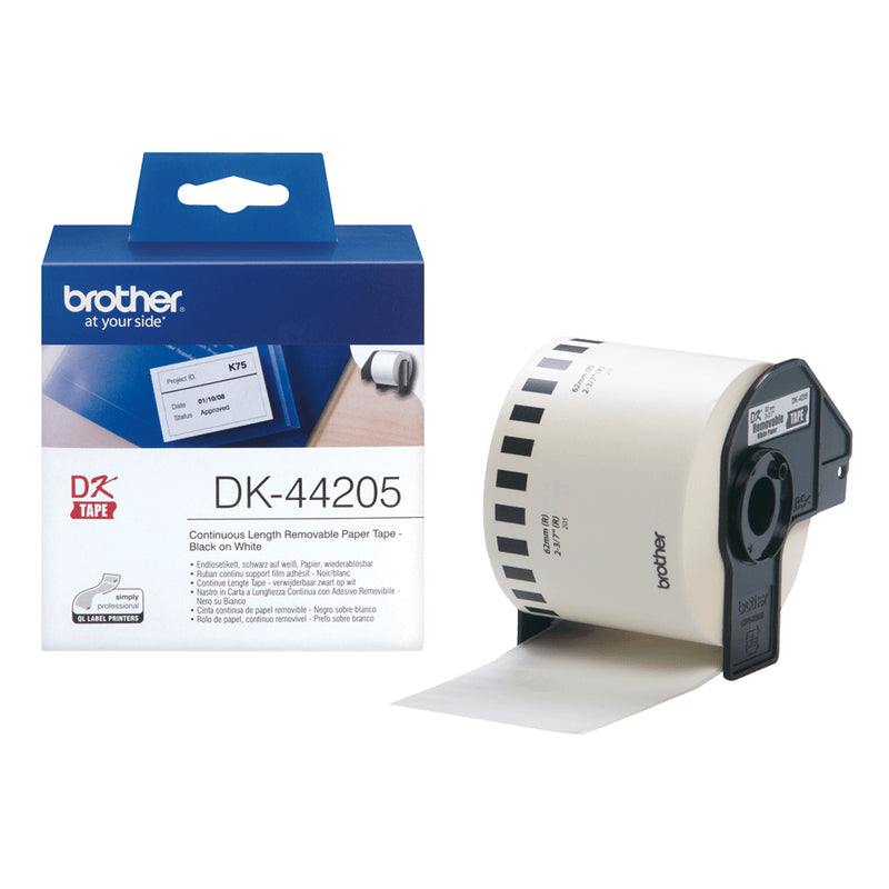 Brother DK-44205 etiketbånd Sort på hvid