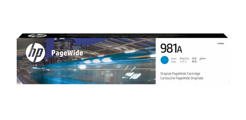 HP 981A Cyan Original PageWide Cartridge blækpatron 1 stk Standard udbytte Blå