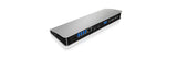 ICY BOX IB-DK2801-TB3 Thunderbolt 3 Sort, Sølv