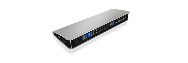 ICY BOX IB-DK2801-TB3 Thunderbolt 3 Sort, Sølv