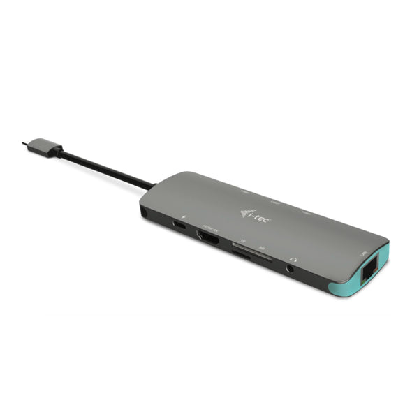 i-tec Metal C31NANODOCKLANPD dockingstation Ledningsført USB 3.2 Gen 1 (3.1 Gen 1) Type-C Sølv, Turkis