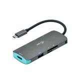 i-tec Metal C31NANODOCKPD dockingstation Ledningsført USB 3.2 Gen 1 (3.1 Gen 1) Type-C Sølv, Turkis