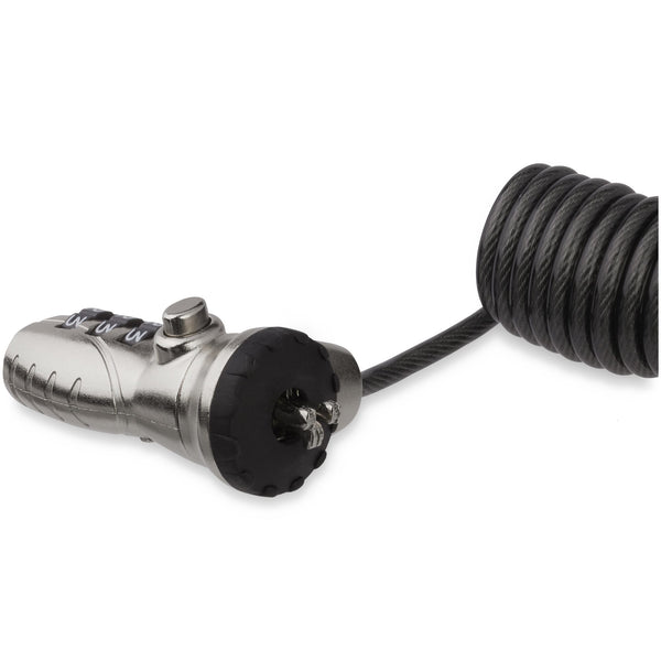 StarTech.com LTLOCK3DCOIL kabellås Sort, Rustfrit stål 1,8 m