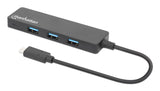 Manhattan 164924 interface hub USB 3.2 Gen 1 (3.1 Gen 1) Type-C 5000 Mbit/s Sort