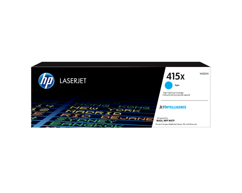 HP 415X High Yield Cyan Original LaserJet Toner Cartridge tonerpatron 1 stk Blå