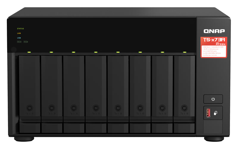QNAP TS-873A NAS Tower Ryzen Embedded V1500B 8 GB DDR4 0 TB QNAP Turbo System Sort