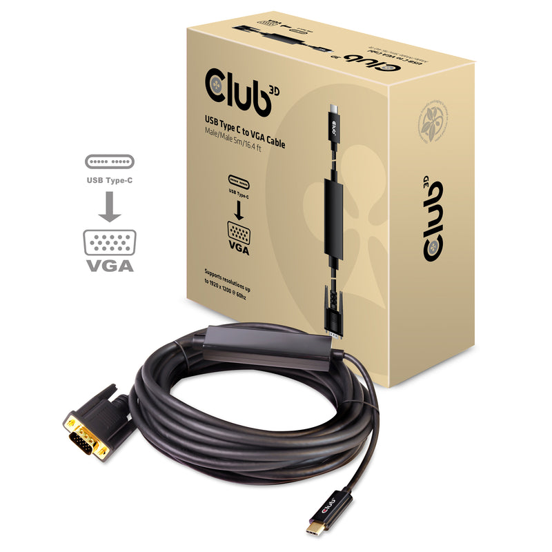 CLUB3D cac-1512 5 m USB Type-C VGA (D-Sub) Sort
