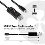 CLUB3D CAC-1557 videokabel adapter 1,8 m USB Type-C DisplayPort Sort