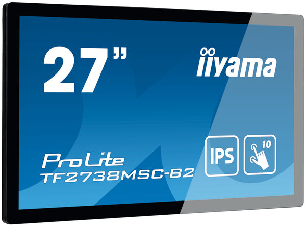 iiyama ProLite TF2738MSC-B2 computerskærm 68,6 cm (27") 1920 x 1080 pixel Fuld HD LED Berøringsskærm Multibruger Sort