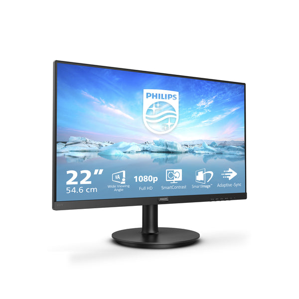 Philips V Line 221V8A/00 computerskærm 54,6 cm (21.5") 1920 x 1080 pixel Fuld HD LED Sort