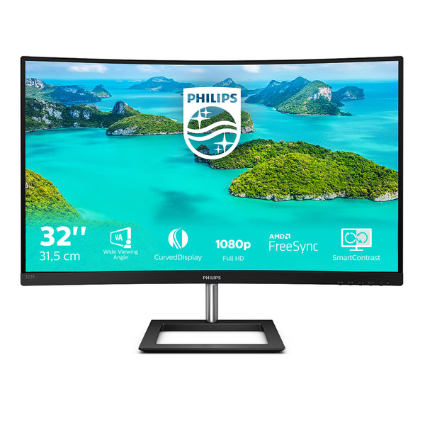 Philips E Line 322E1C/00 computerskærm 80 cm (31.5") 1920 x 1080 pixel Fuld HD LCD Sort