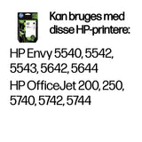 HP 62 2-Pack Tri-color/Black Original Ink Cartridge Combo blækpatron 2 stk Standard udbytte Sort, Blå, Magenta, Gul