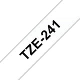 Brother TZE-241 etiketbånd Sort på hvid