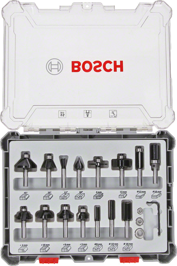 Bosch 2 607 017 471 fræser Bit sæt 15 stk