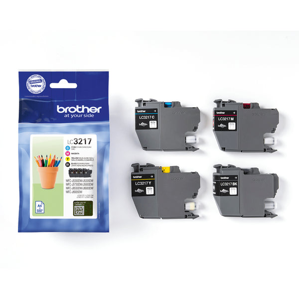 Brother LC3217VALDR blækpatron 4 stk Original Sort, Blå, Magenta, Gul