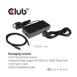 CLUB3D CSV-1562 dockingstation Docking USB 3.2 Gen 1 (3.1 Gen 1) Type-C Sort