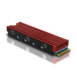 Axagon CLR-M2 Computerkølesystem M.2 NVMe SSD, Solid-state drev Køleplade/køler Sort, Rød 1 stk