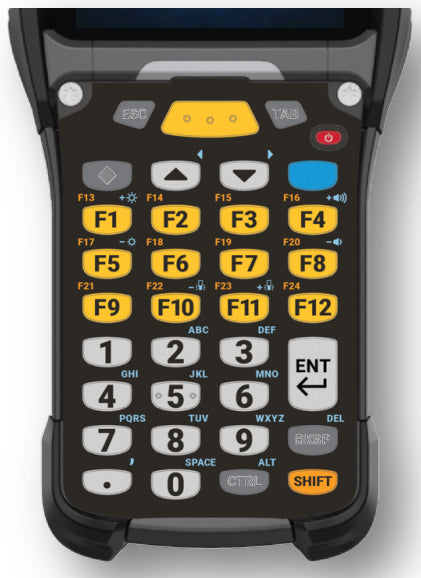 Zebra KYPD-MC9334FNR-01 tastatur til mobil enhed Alfanumerisk Engelsk Sort, Grå, Gul