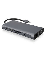 ICY BOX IB-DK4040-CPD Ledningsført USB 3.2 Gen 1 (3.1 Gen 1) Type-C Anthracit, Sort