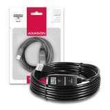 Axagon ADR-205 USB-kabel USB 2.0 5 m USB A Sort