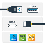 StarTech.com USB315AC1M USB-kabel USB 3.2 Gen 1 (3.1 Gen 1) 1 m USB A USB C Sort
